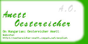 anett oestereicher business card